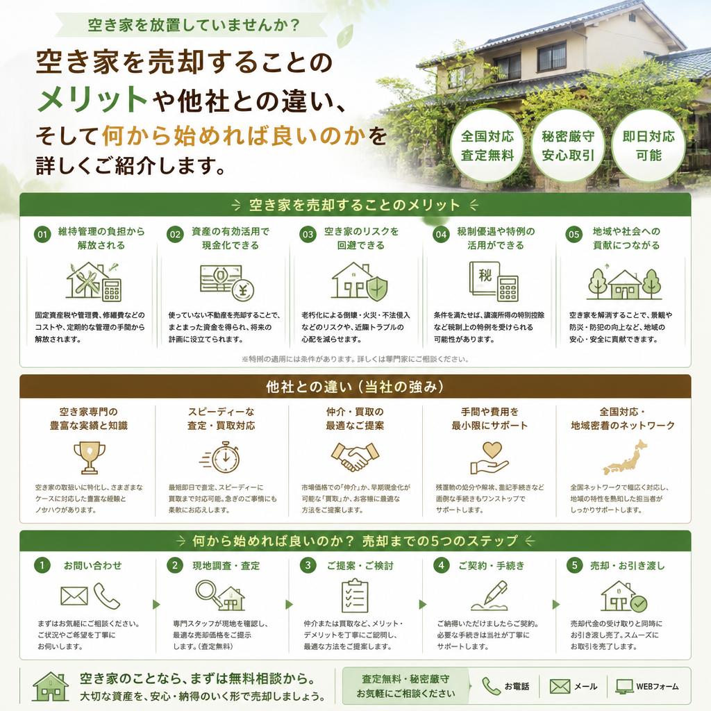 不安な空き家の処分、私たちにお任せ！
