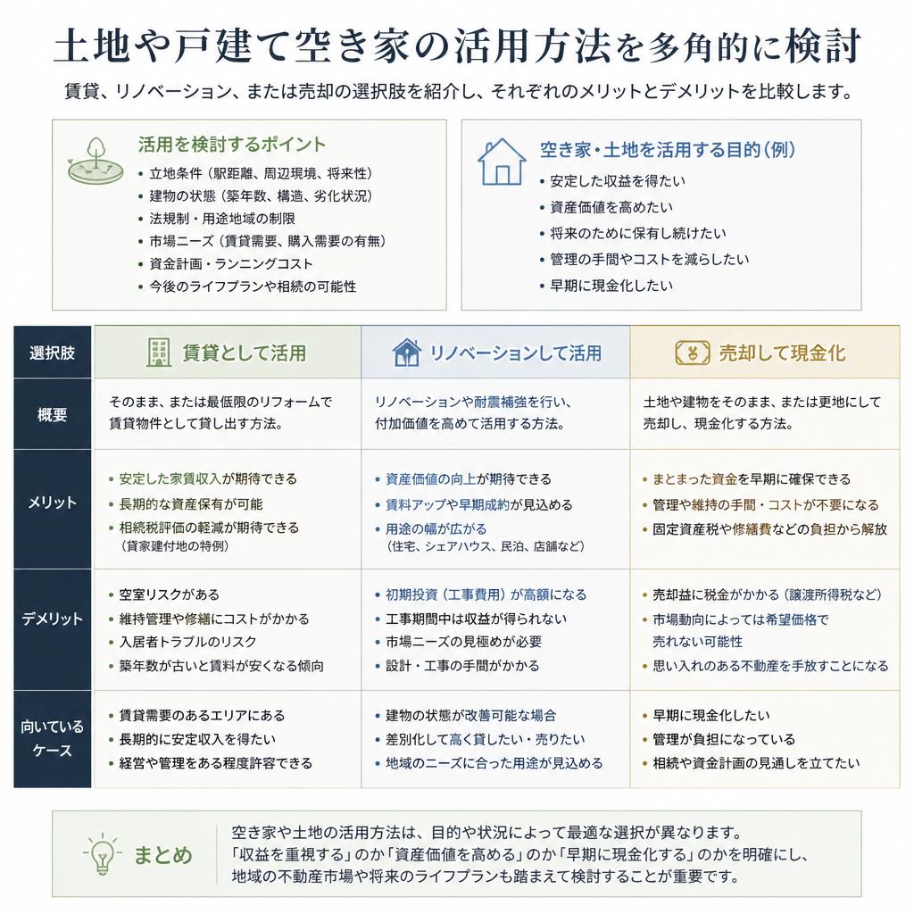 土地と戸建ての活用方法