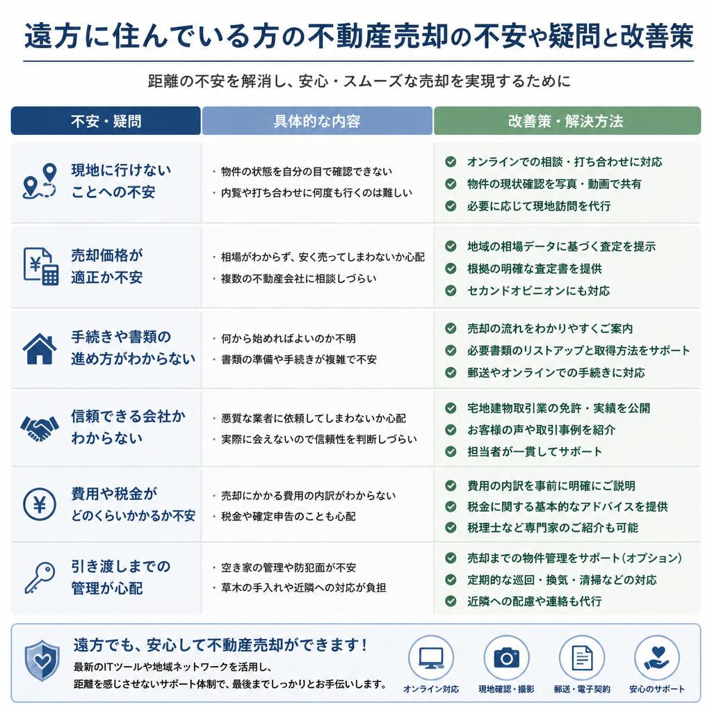 遠方からの不動産売却の不安