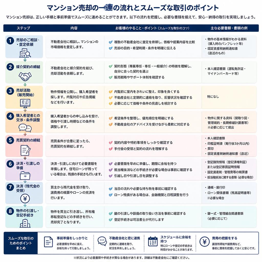 売却の流れをわかりやすく解説