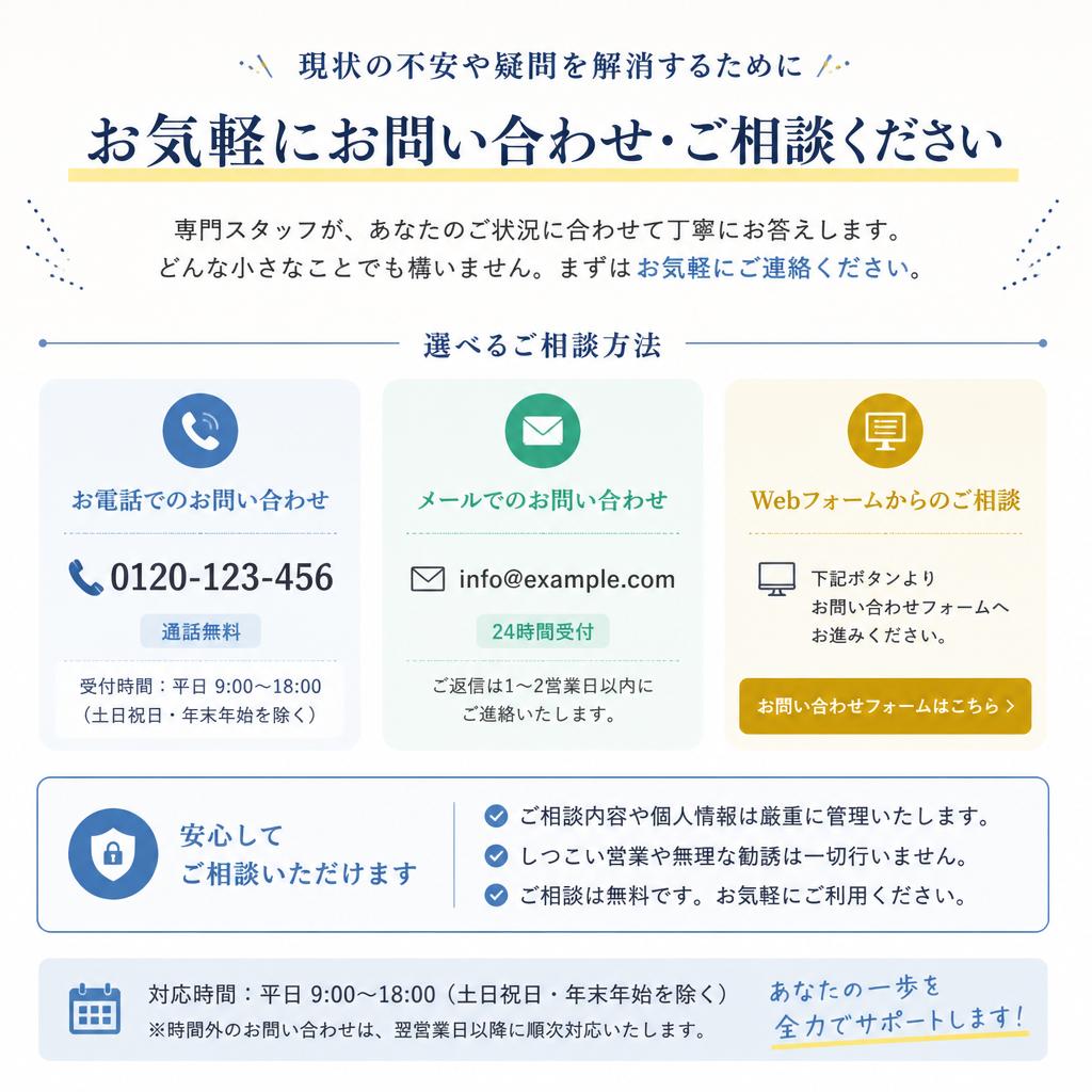 今すぐ相談して信頼できる業者を見つけよう！