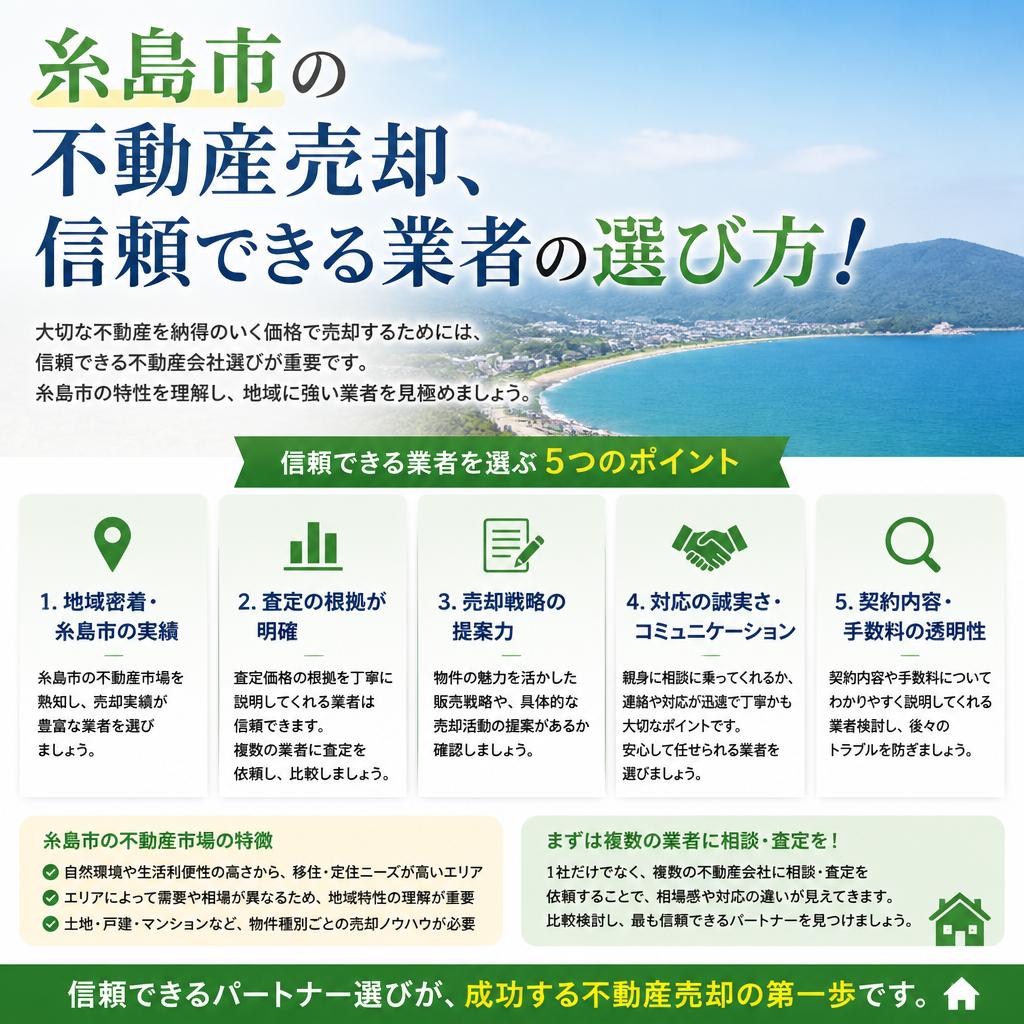 糸島市の不動産売却、信頼できる業者の選び方！