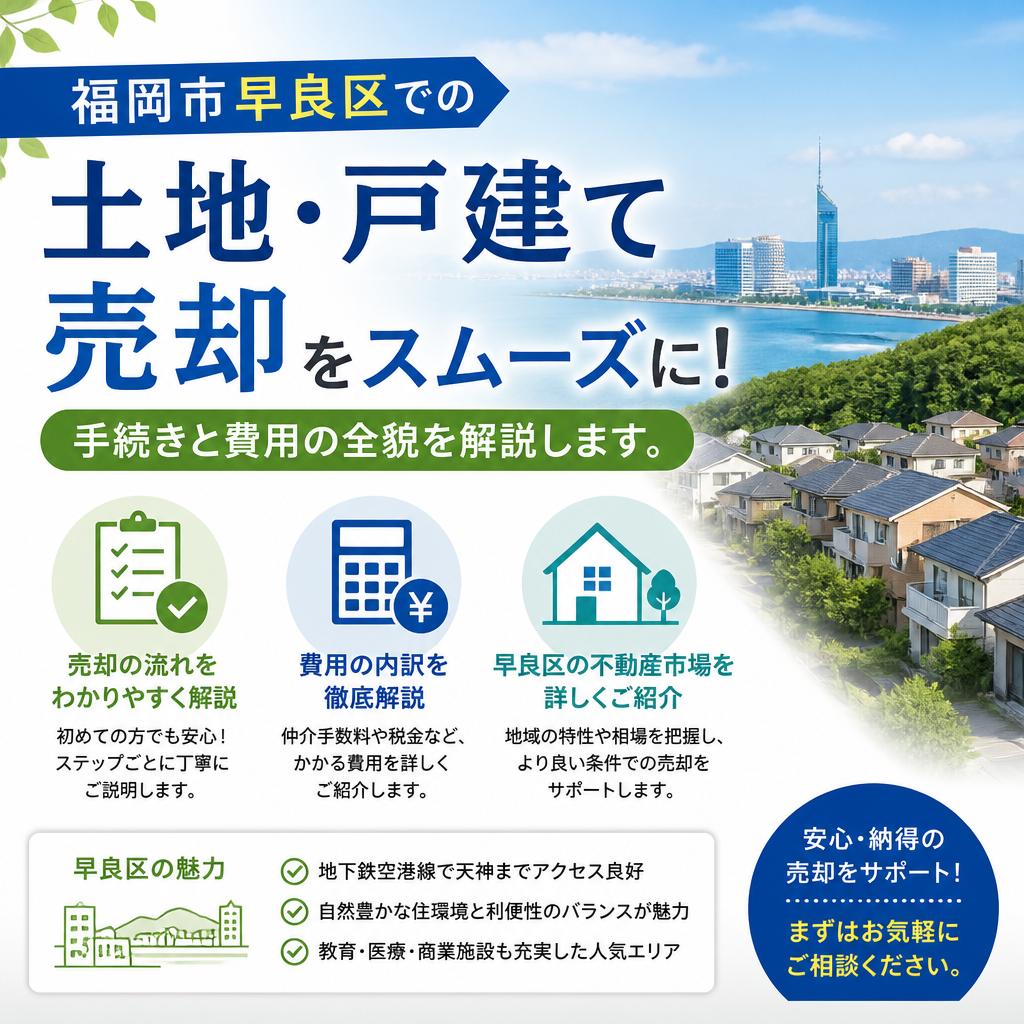 早良区での土地・戸建て売却をスムーズに！手続きと費用の全貌を解説します。