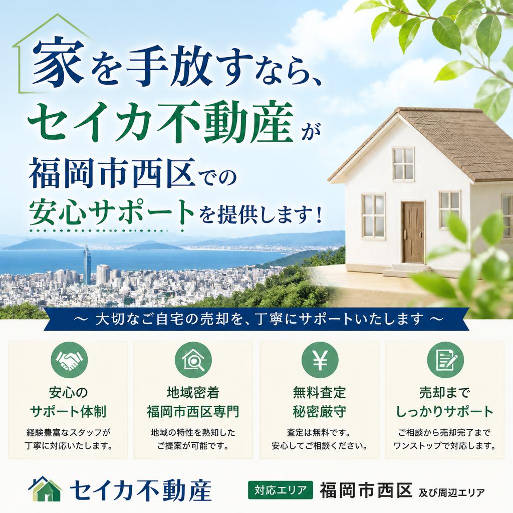 家を手放すなら、セイカ不動産が福岡市西区での安心サポートを提供します！