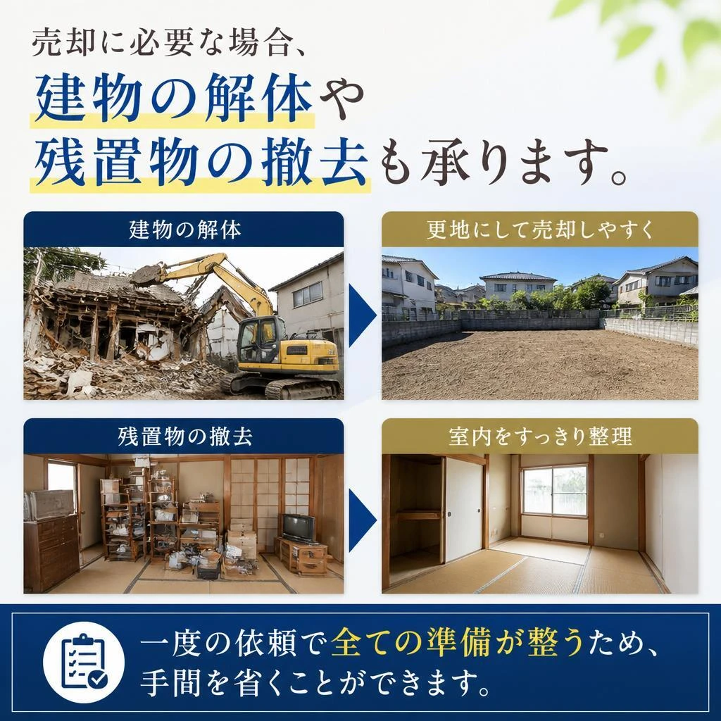 手間いらずの解体・撤去サービス