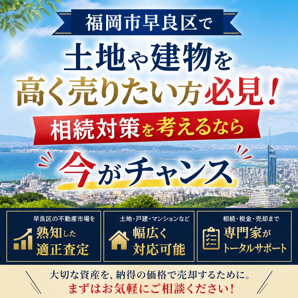 福岡市早良区で土地や建物を高く売りたい方必見！相続対策を考えるなら今がチャンス