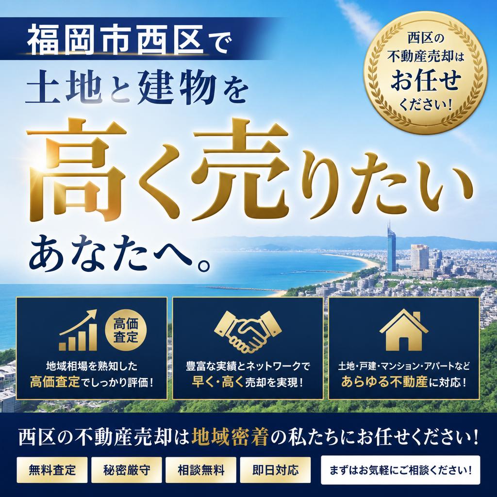 福岡市西区で土地と建物を高く売りたいあなたへ。