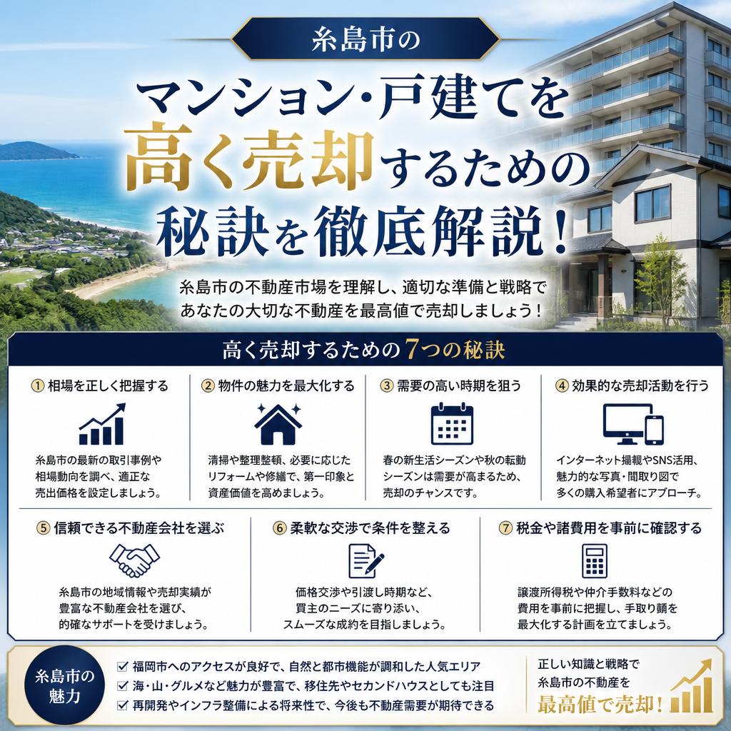 糸島市のマンション・戸建てを高く売却するための秘訣を徹底解説！