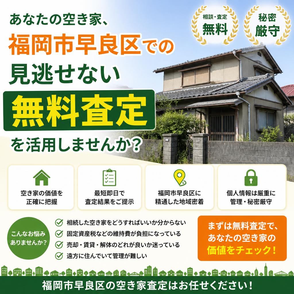 あなたの空き家、福岡市早良区での見逃せない無料査定を活用しませんか？