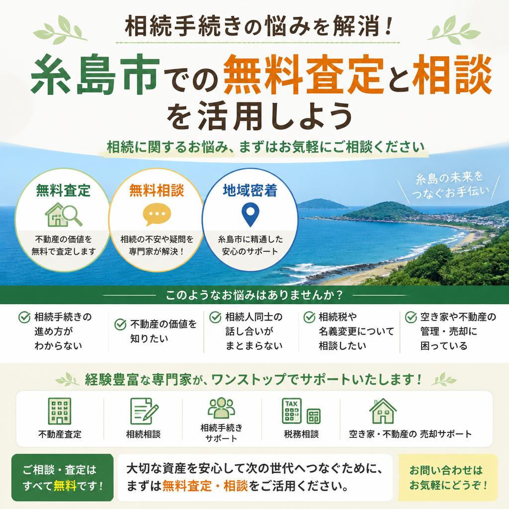 相続手続きの悩みを解消！糸島市での無料査定と相談を活用しよう