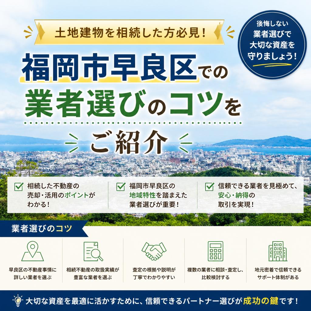 土地建物を相続した方必見！福岡市早良区での業者選びのコツをご紹介