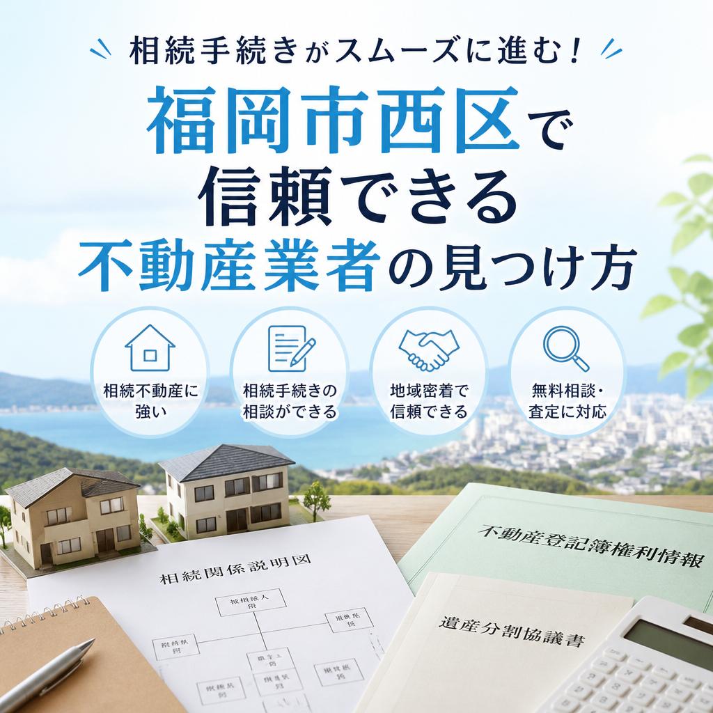 相続手続きがスムーズに進む！福岡市西区で信頼できる不動産業者の見つけ方