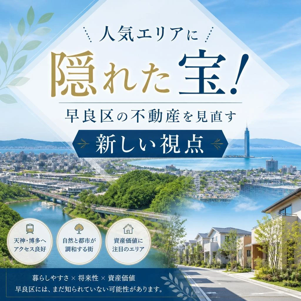 人気エリアに隠れた宝！早良区の不動産を見直す新しい視点
