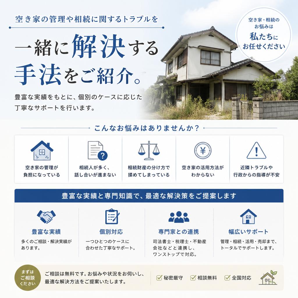 空き家・相続問題に特化したサービス