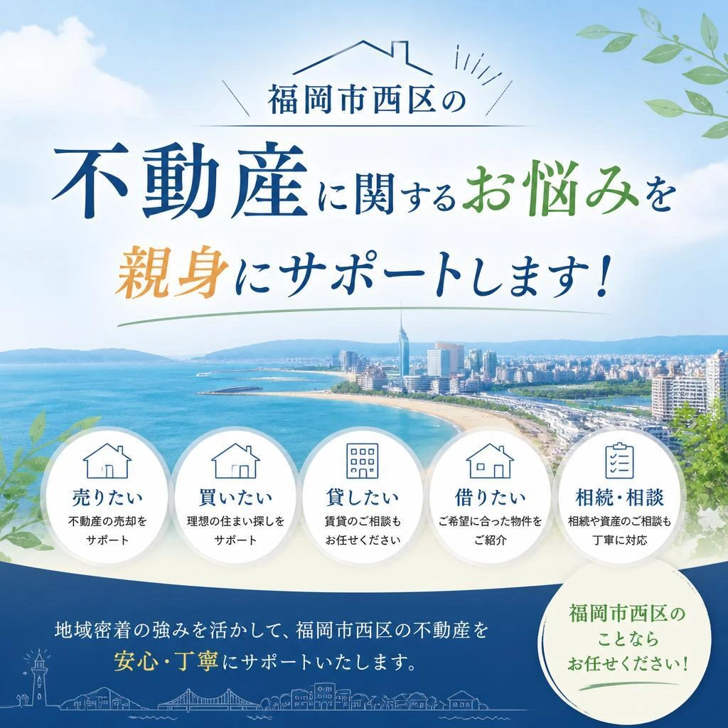 福岡市西区の不動産に関するお悩みを親身にサポートします！
