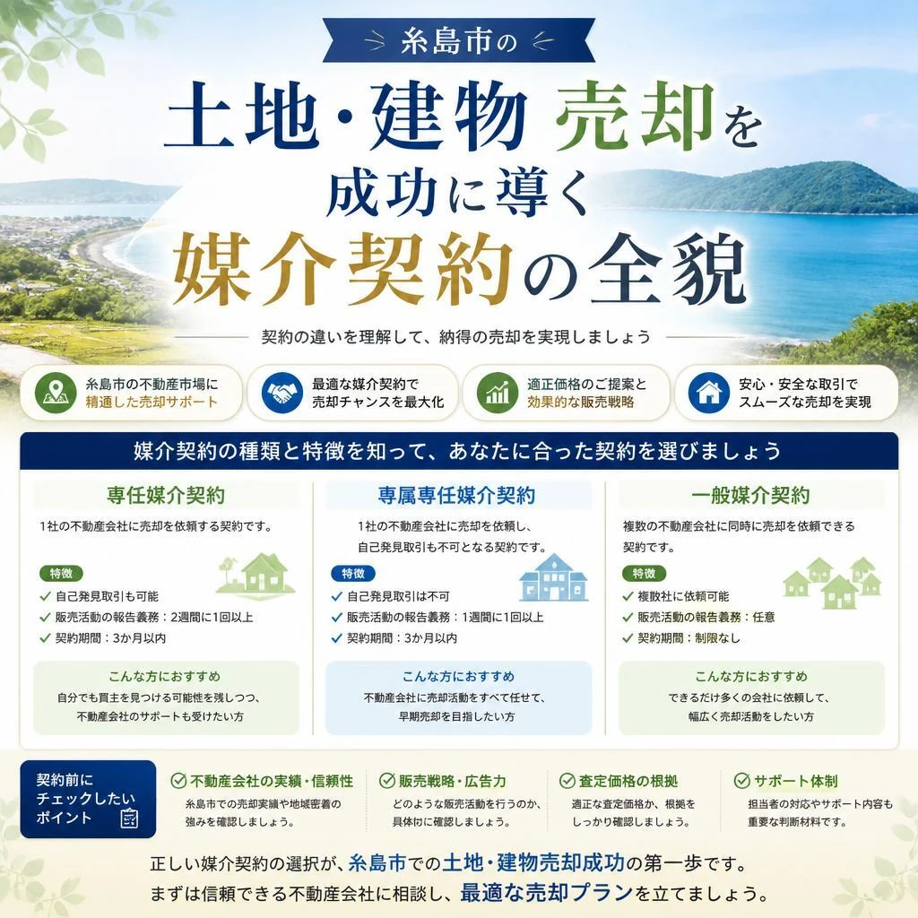 糸島市の土地・建物売却を成功に導く媒介契約の全貌