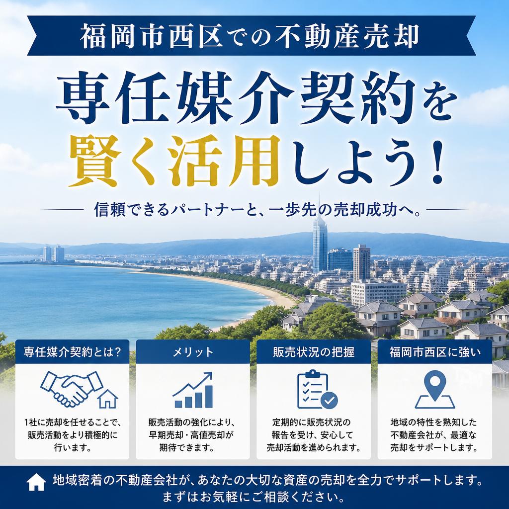 福岡市西区での不動産売却、専任媒介契約を賢く活用しよう！