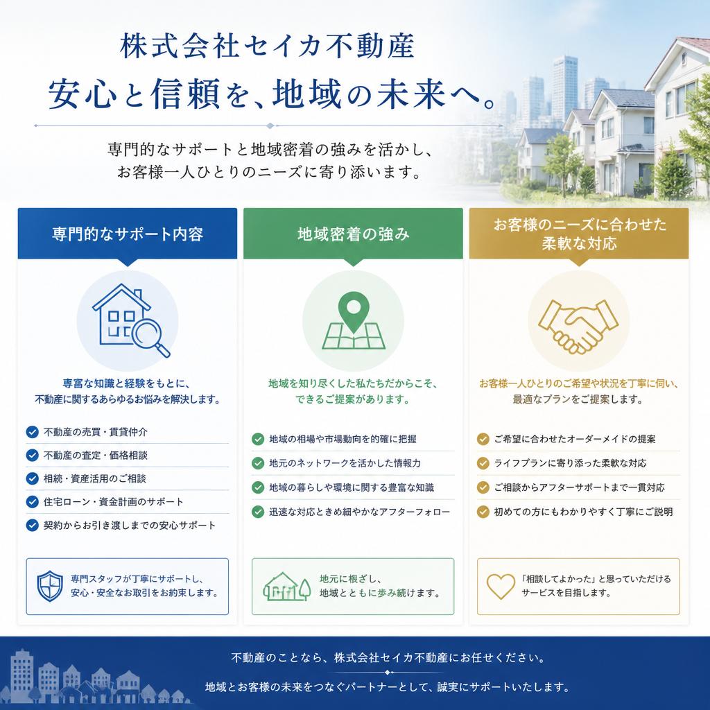 セイカ不動産ならではのサポート