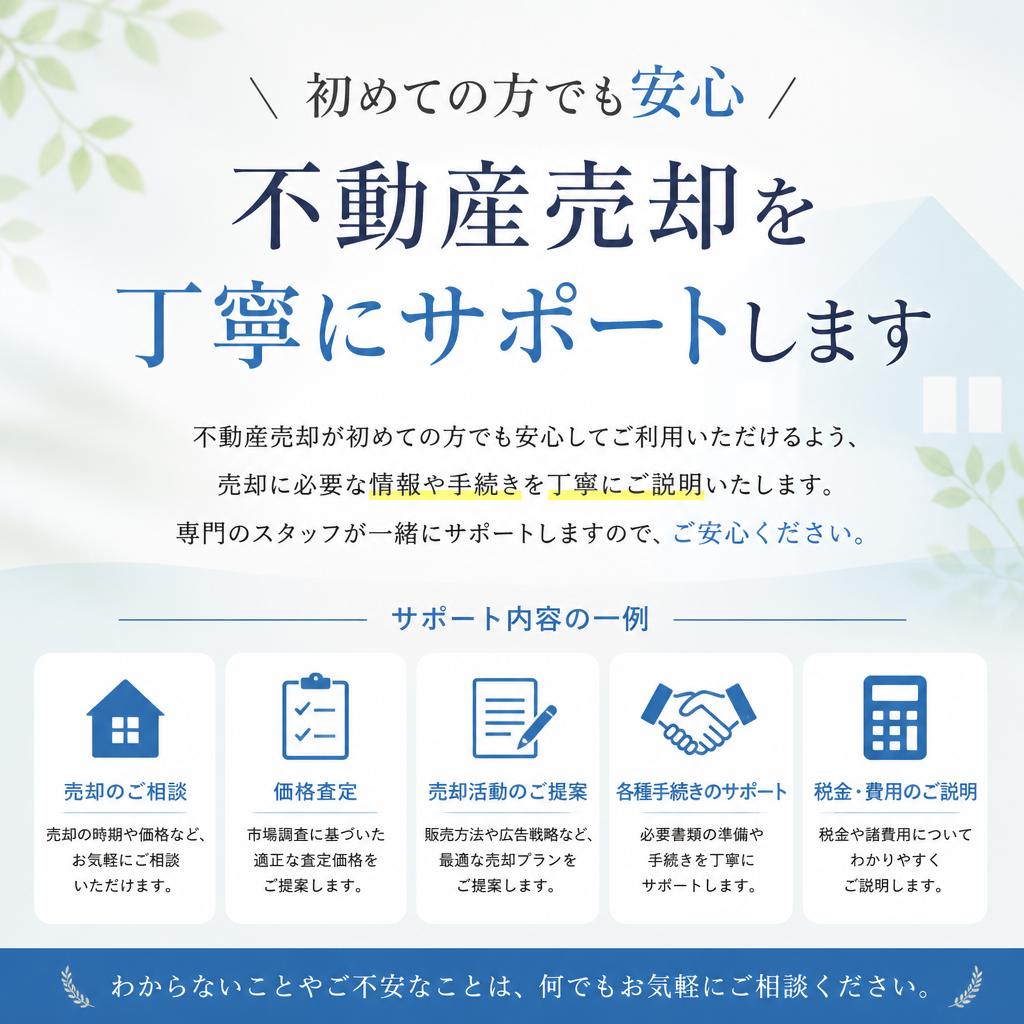 初めての売却でも安心！