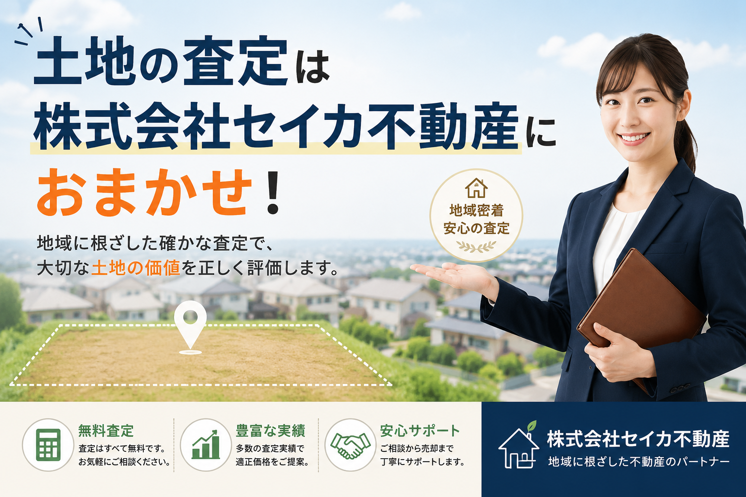 土地の査定は株式会社セイカ不動産にお任せ！