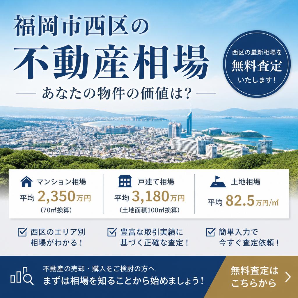 福岡市西区の不動産相場、あなたの物件の価値は？