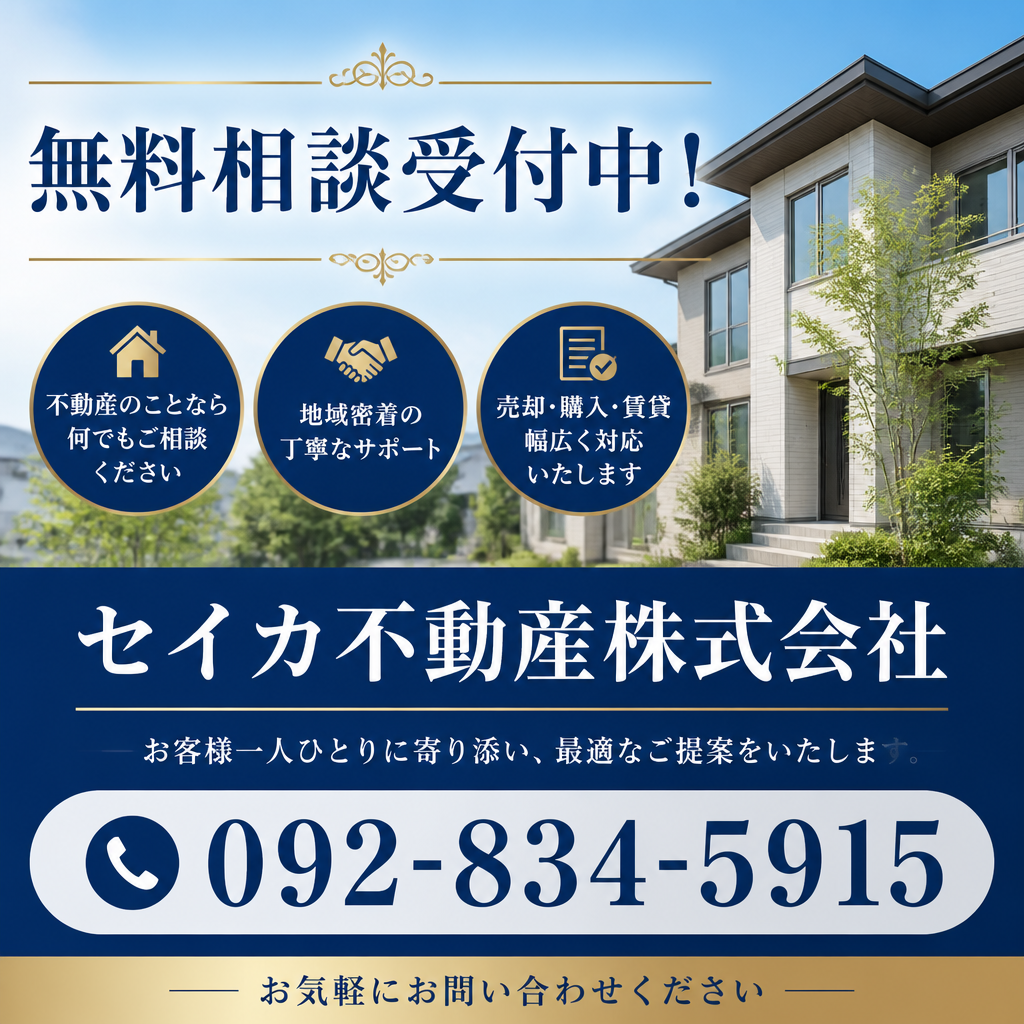 今すぐ無料相談！セイカ不動産0928345915