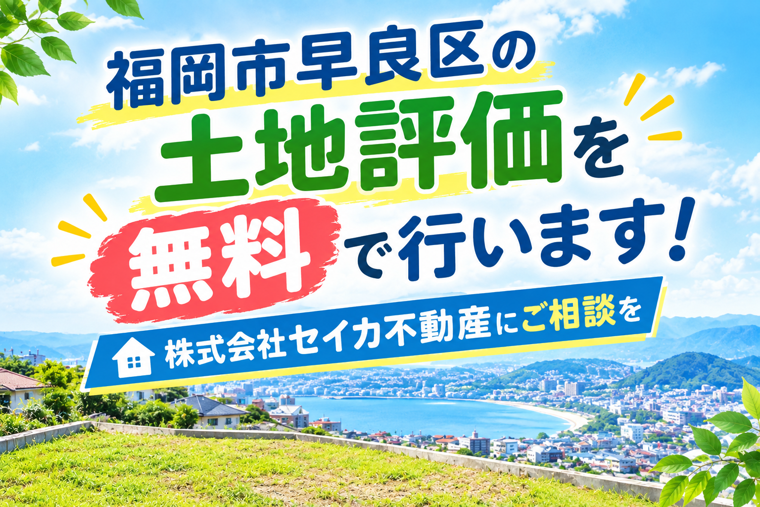 福岡市早良区の土地評価を無料で行います！株式会社セイカ不動産にご相談を